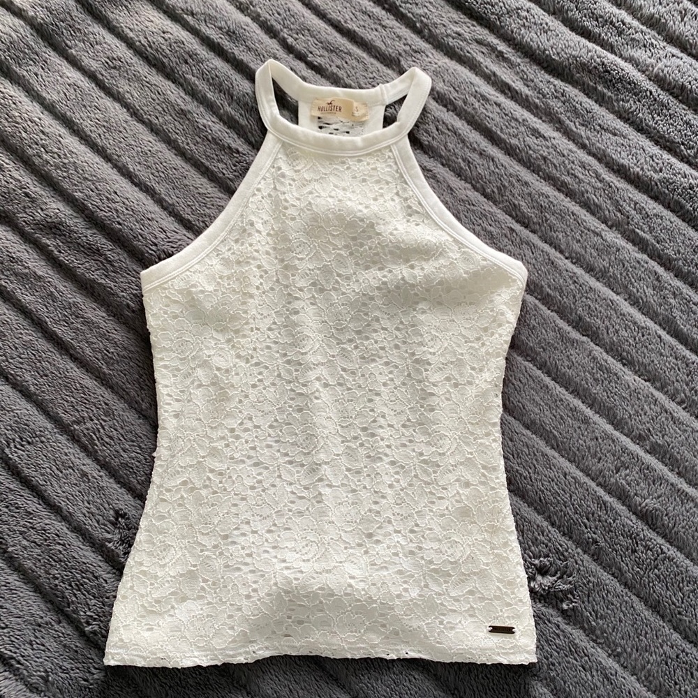 White Floral Hollister Tank Top